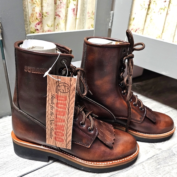 Durango Shoes - Ladies Durango Leather Lace Up Kiltie Western Boots Brand New Size 6.5 Medium
